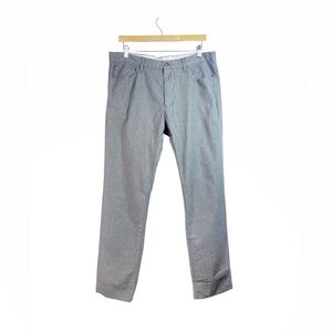 Linksoul Mens Gray Herringbone Straight Leg Pants Size 38 Cotton Preppy Golf